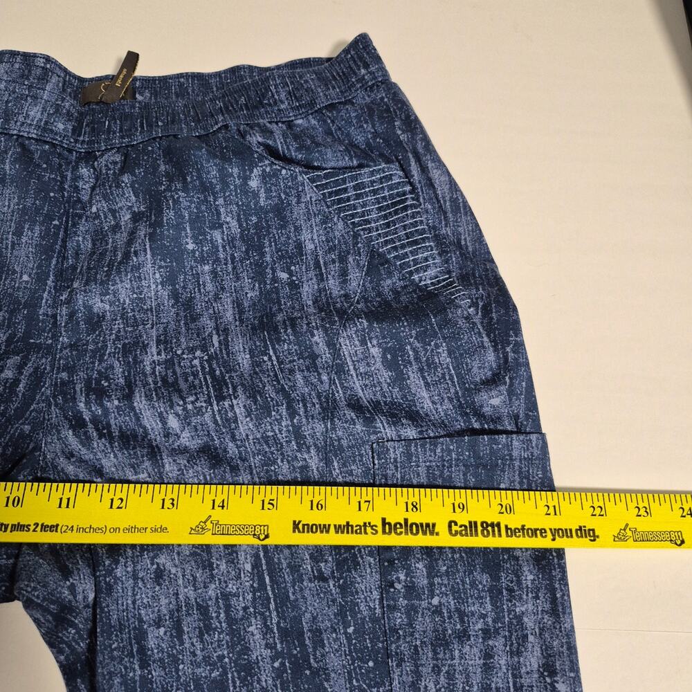 Jaanuu Navy Blue Textured Drawstring Scrub Joggers - Picture 9 of 15
